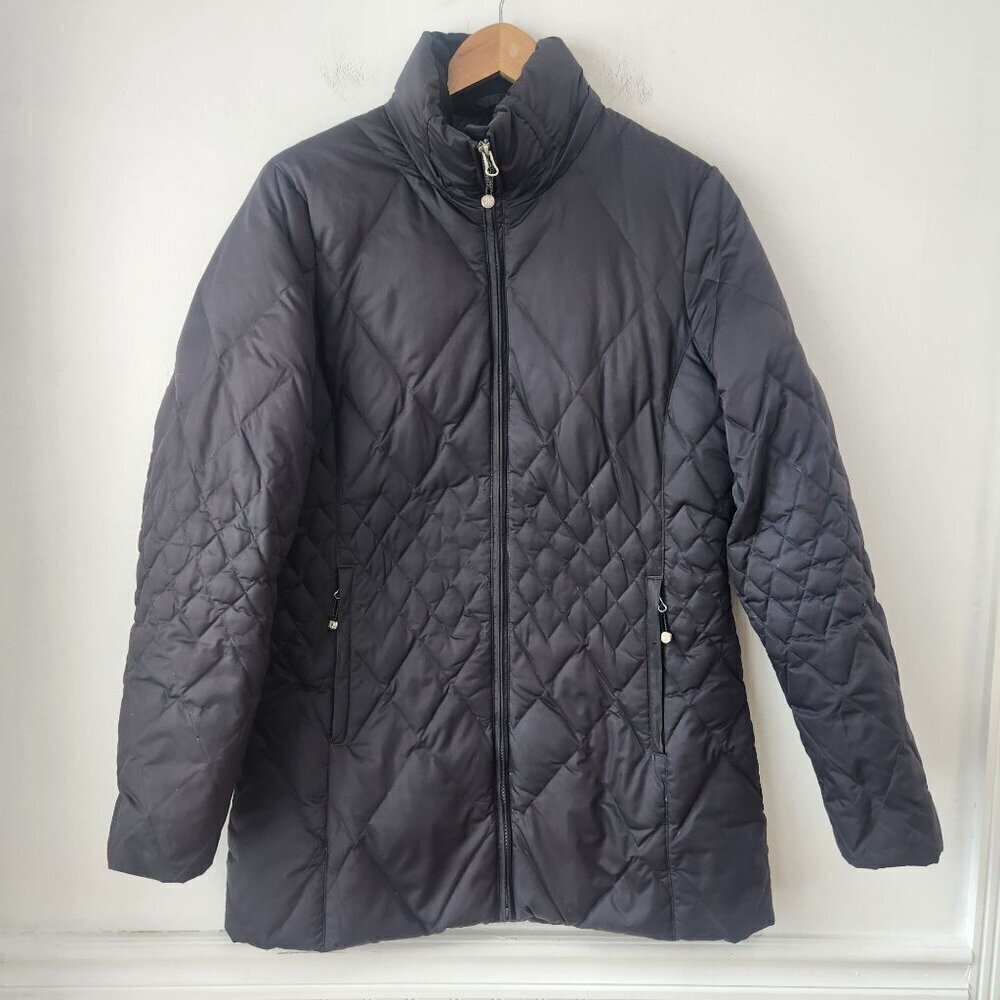 Eddie Bauer Slope Slide Quilted Gray Goose Down Puffer Jacket Winter Coat S